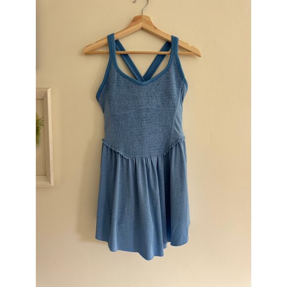 FREE PEOPLE Smockin Hot Dress Denim Haze Size Medium - Picture 2 of 7